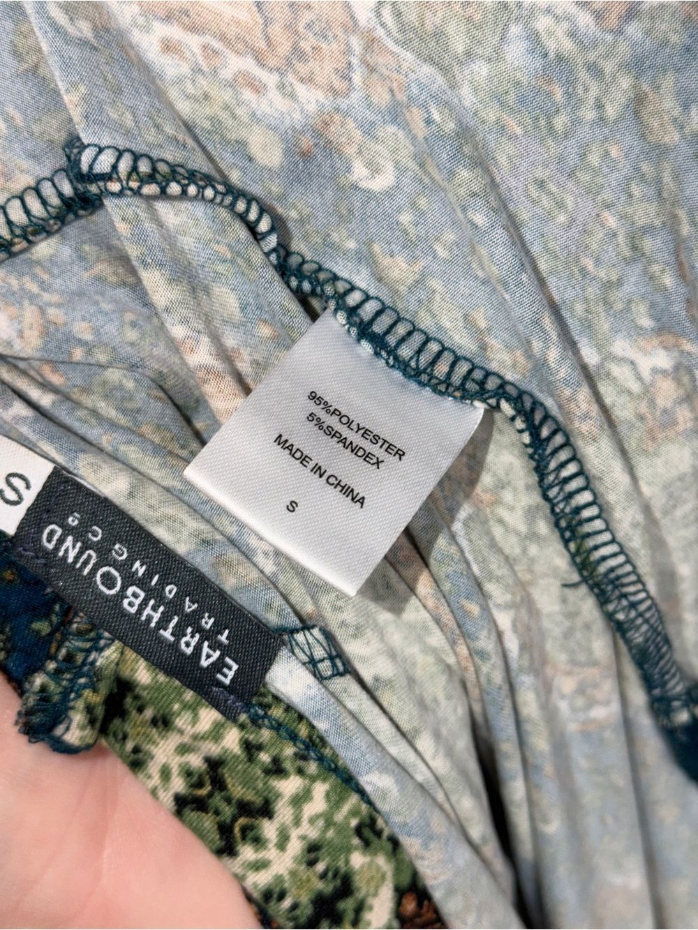 Earthbound Trading Co Teal Blue Boho Medallion Print Wrap Maxi Skirt - Picture 7 of 8